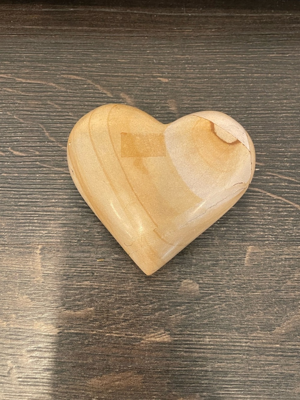 Petrified Wood Heart - Polished Stone, Natural Petrified Wood Paper Weight